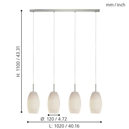 Eglo - Chandelier on a string 4xE27/40W/230V