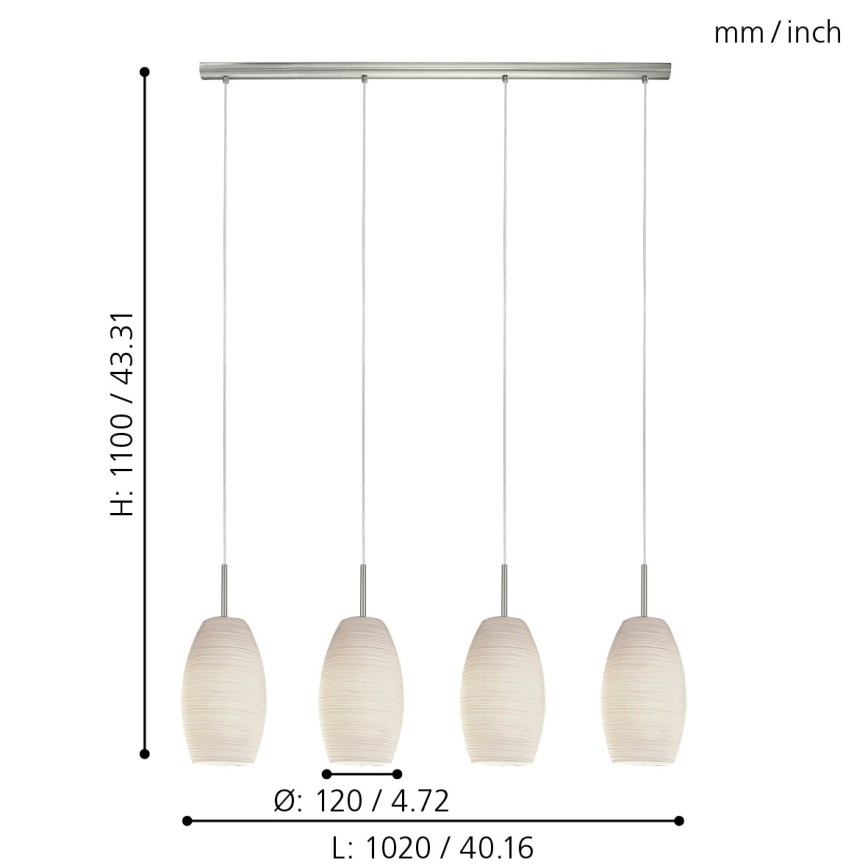 Eglo - Chandelier on a string 4xE27/40W/230V