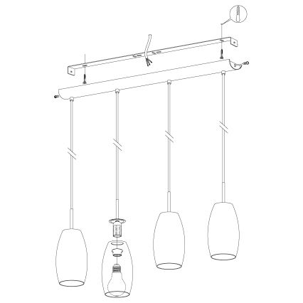 Eglo - Chandelier on a string 4xE27/40W/230V