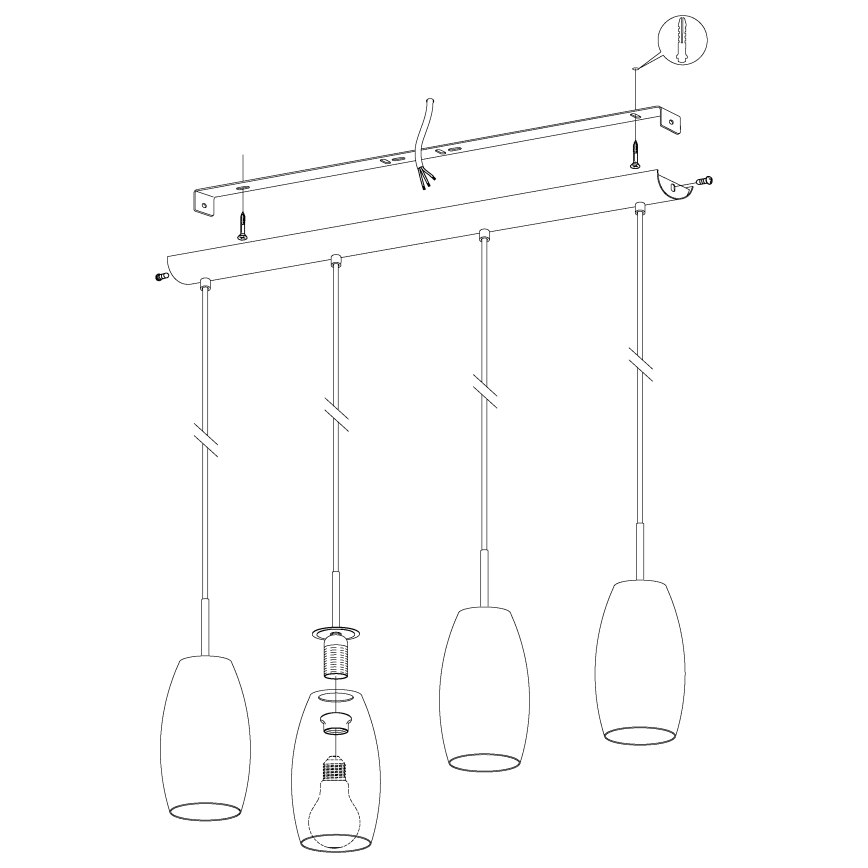 Eglo - Chandelier on a string 4xE27/40W/230V