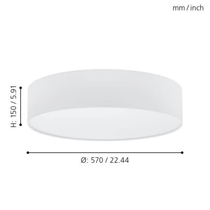 Eglo - Ceiling light PASTERI 3xE27/25W/230V 57 cm