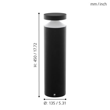 Eglo - Outdoor LED lamp LED/11W/230V black 450 mm
