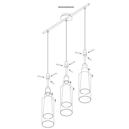 Eglo - Chandelier on a string 3xE27/60W/230V