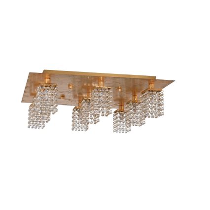 Eglo 97722 - LED Crystal surface-mounted chandelier PYTON GOLD 9xG9/3W/230V
