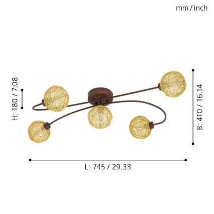 Eglo 97727 - LED surface-mounted chandelier CARIS 1 5xLED/3W/230V