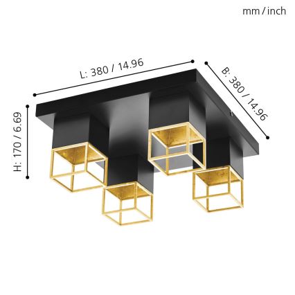 Eglo 97731 - LED Surface-mounted chandelier MONTEBALDO 4xGU10/5W/230V