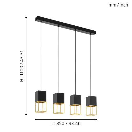 Eglo - LED chandelier on a string 4xGU10/5W/230V