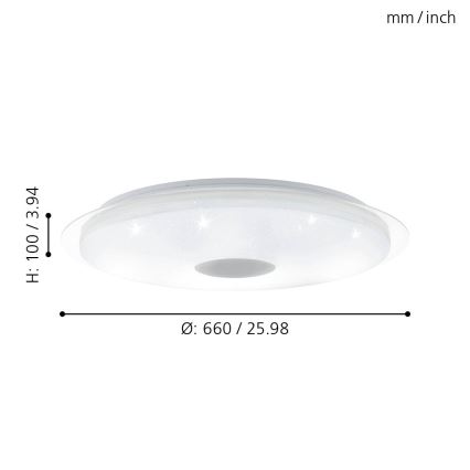 Eglo - LED Dimmable ceiling light LED/40W/230V + remote control