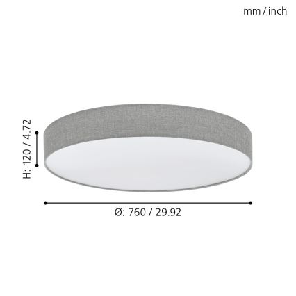 Eglo - LED Dimmable ceiling light LED/60W/230V + remote control