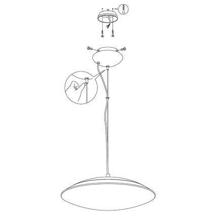 Eglo 97812 - LED RGB Dimmable chandelier on a string FRATTINA-C 1xLED/27W/230V
