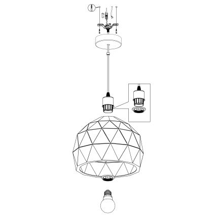 Eglo - Chandelier on a string 1xE27/60W/230V