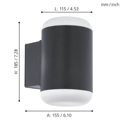 Eglo 97844 - Outdoor wall light MERLITO 1xE27/10W/230V IP44 black