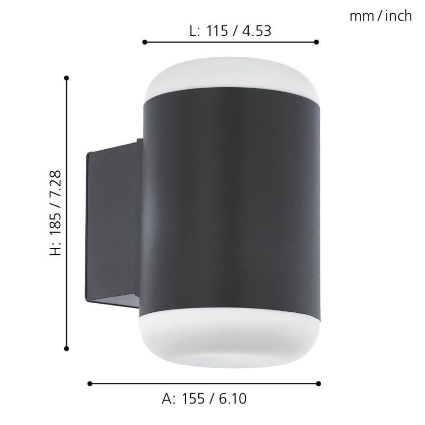 Eglo 97844 - Outdoor wall light MERLITO 1xE27/10W/230V IP44 black