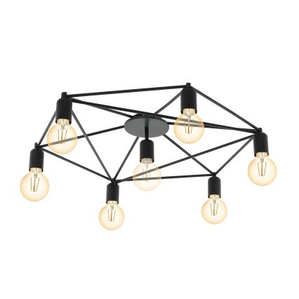 Eglo - Surface-mounted chandelier 7xE27/60W/230V black