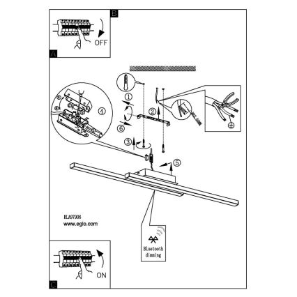 Eglo - LED RGB Dimmable Surface-Mounted Ceiling Light FRAIOLI-C LED/34W/230V