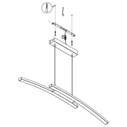 Eglo 97911 - LED RGB Dimmable Cable Pendant FRAIOLI-C 2xLED/17W/230V