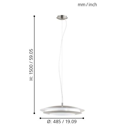 Eglo - LED RGB Dimming chandelier on a string MONEVA-C LED/27W/230V