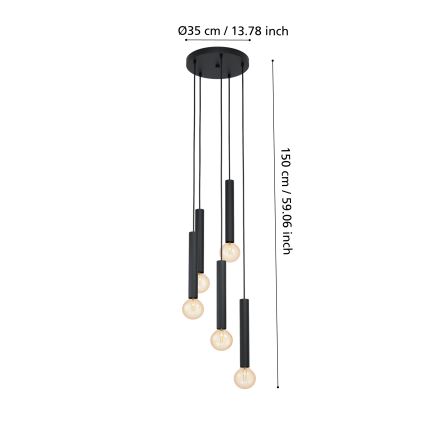 Eglo - Chandelier on a string 5xE27/60W/230V