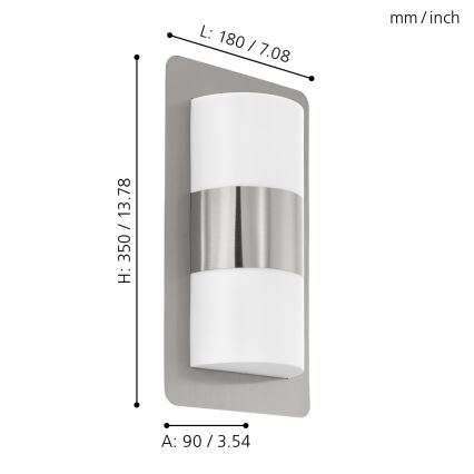 Eglo - Outdoor light 2xE27/10W/230V IP4matte chrome