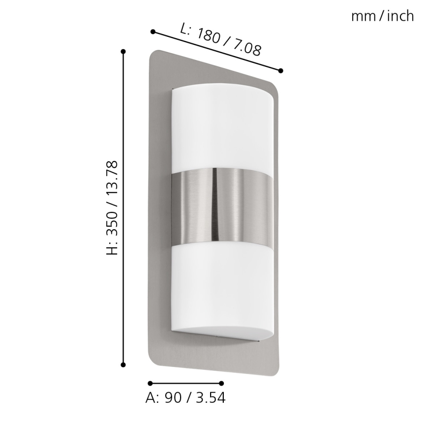 Eglo - Outdoor light 2xE27/10W/230V IP4matte chrome