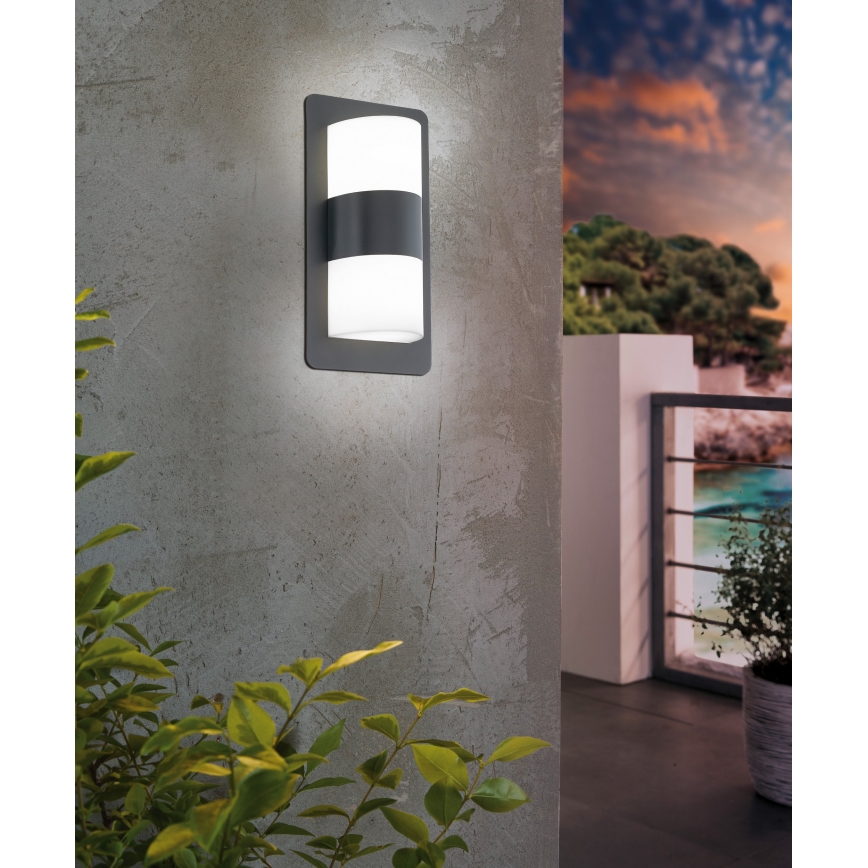 Eglo - Outdoor wall light 2xE27/10W/230V anthracite IP44
