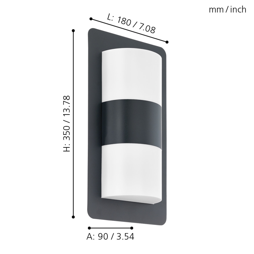 Eglo - Outdoor wall light 2xE27/10W/230V anthracite IP44