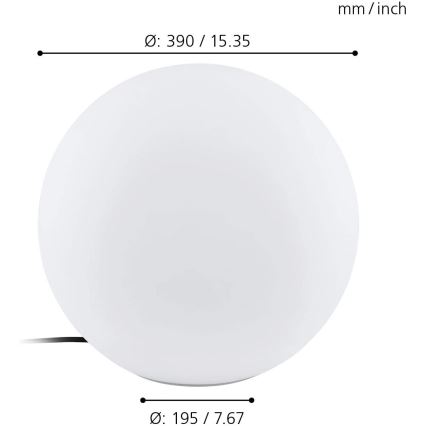 Eglo 98106 - LED RGBW Outdoor floor lamp MONTEROLO-C 1xLED/9W/230V IP65 ø390