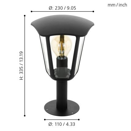 Eglo - Outdoor lamp 1xE27/60W/230V IP4výška 335 black