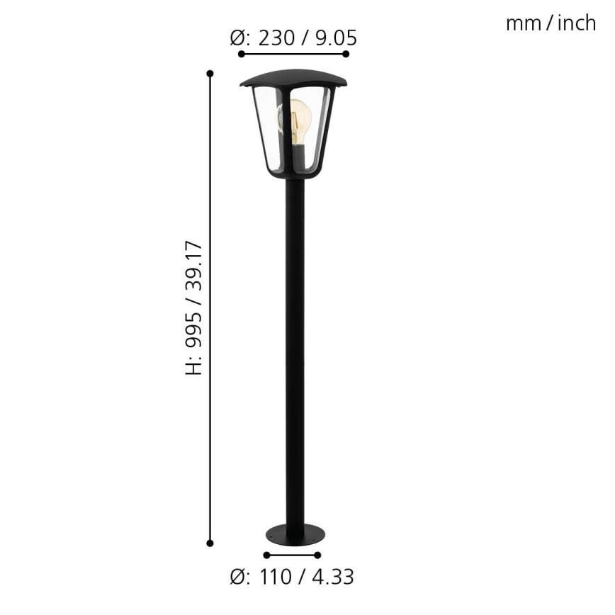 Eglo - Outdoor lamp 1xE27/60W/230V IP4výška 995 black