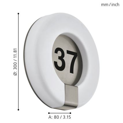 Eglo 98145 - LED Dimmable house number MARCHESA-C LED/15W/230V IP44