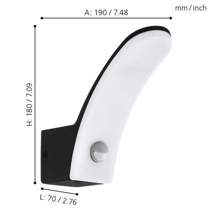 Eglo - LED Outdoor light with sensor LED/11W/230V IP44