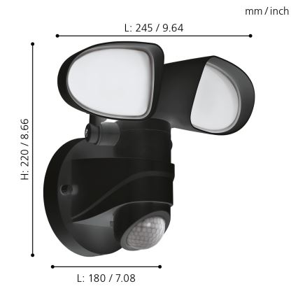 Eglo - LED Outdoor light with a sensor 2xLED/7,5W/230V IP44