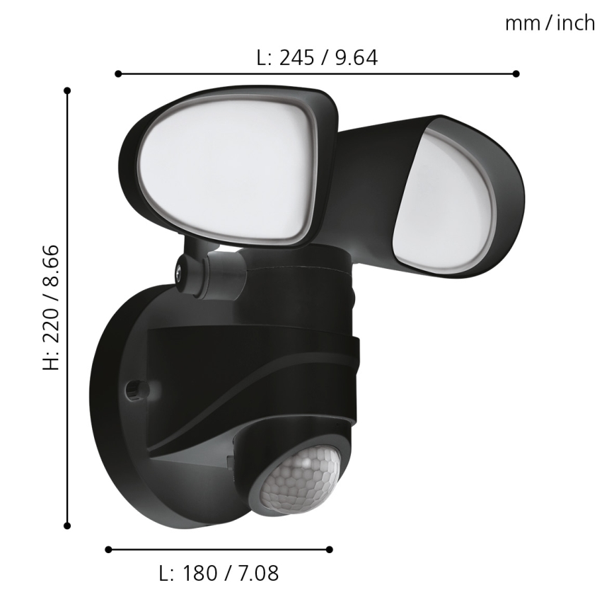 Eglo - LED Outdoor light with a sensor 2xLED/7,5W/230V IP44