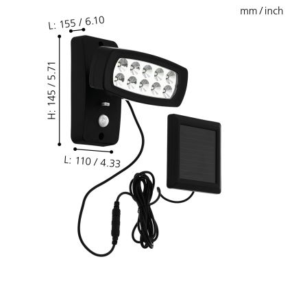 Eglo - LED Solar wall light with sensor LED/1,2V 600 mAh IP44