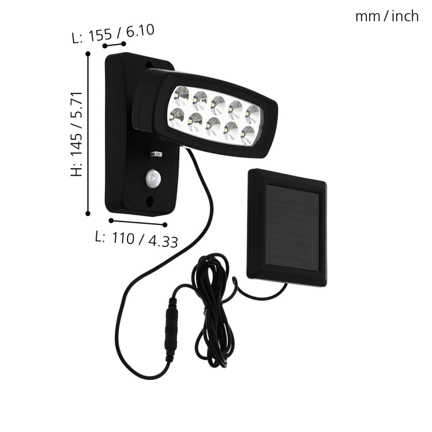 Eglo - LED Solar wall light with sensor LED/1,2V 600 mAh IP44