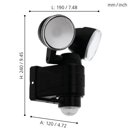 Eglo - LED Outdoor light with a sensor 2xLED/4W/4xLR1IP44