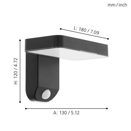 Eglo - LED Solar wall light with sensor LED/4,5W/3,7V 2200 mAh IP44