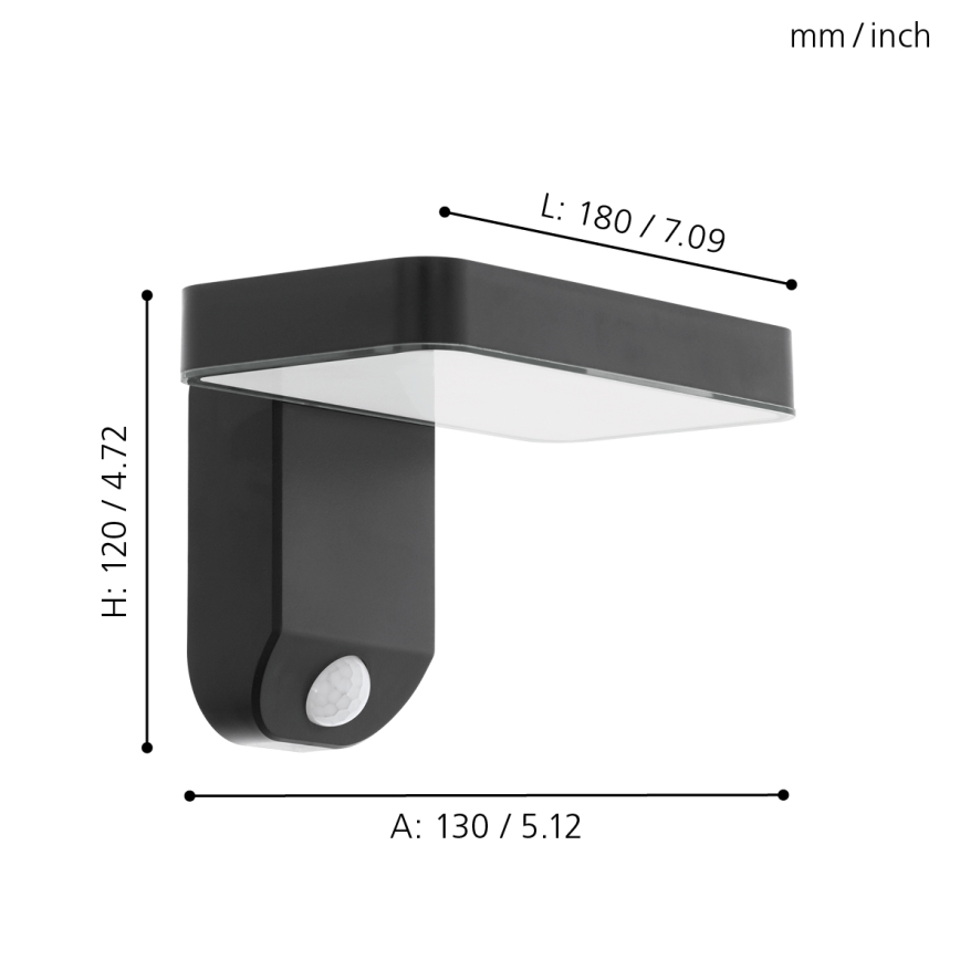 Eglo - LED Solar wall light with sensor LED/4,5W/3,7V 2200 mAh IP44
