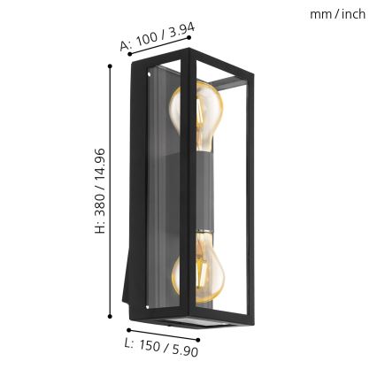 Eglo - Outdoor wall light 2xE27/60W/230V IP44