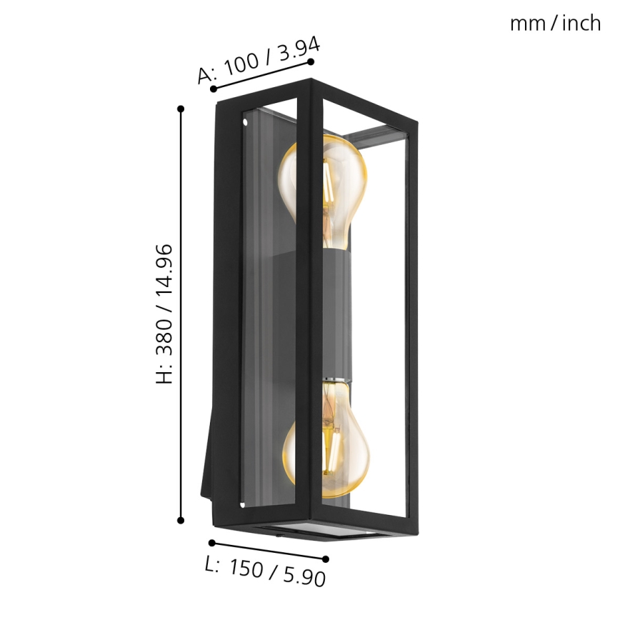 Eglo - Outdoor wall light 2xE27/60W/230V IP44