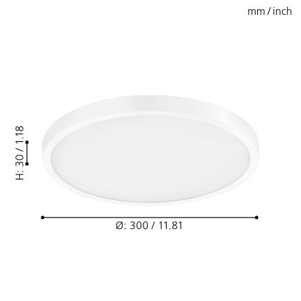 Eglo - Dimmable LED ceiling light LED/20W/230V + remote control Ø 30 cm
