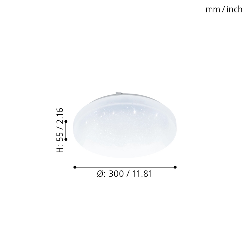 Eglo - LED Dimmable bathroom light LED/12W/230V IP44 + remote control