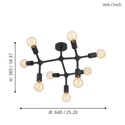 Eglo - Surface-mounted chandelier 9xE27/60W/230V