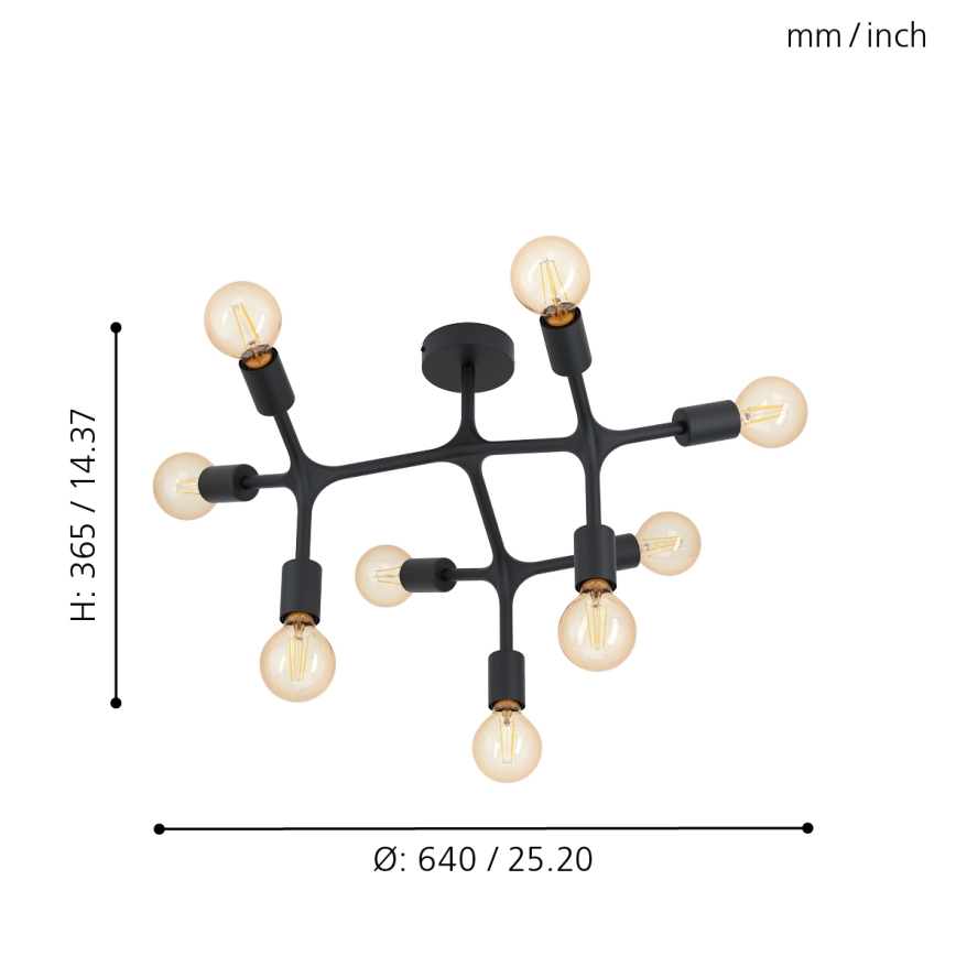 Eglo - Surface-mounted chandelier 9xE27/60W/230V