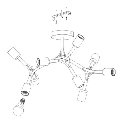 Eglo - Surface-mounted chandelier 9xE27/60W/230V