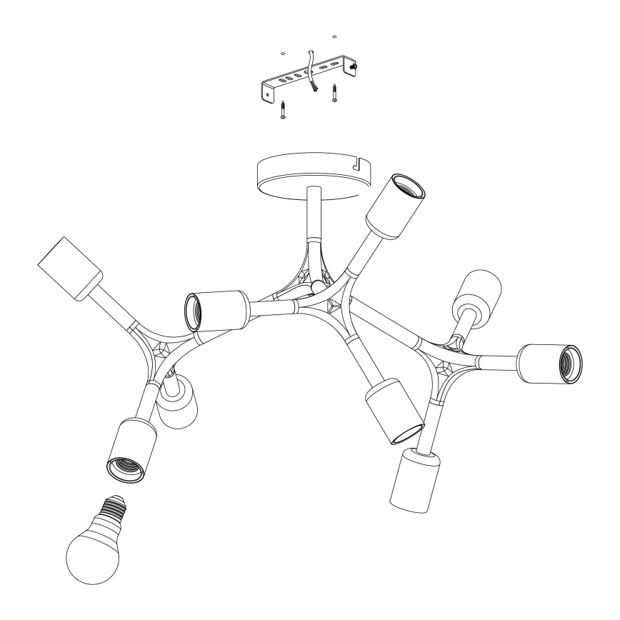 Eglo - Surface-mounted chandelier 9xE27/60W/230V