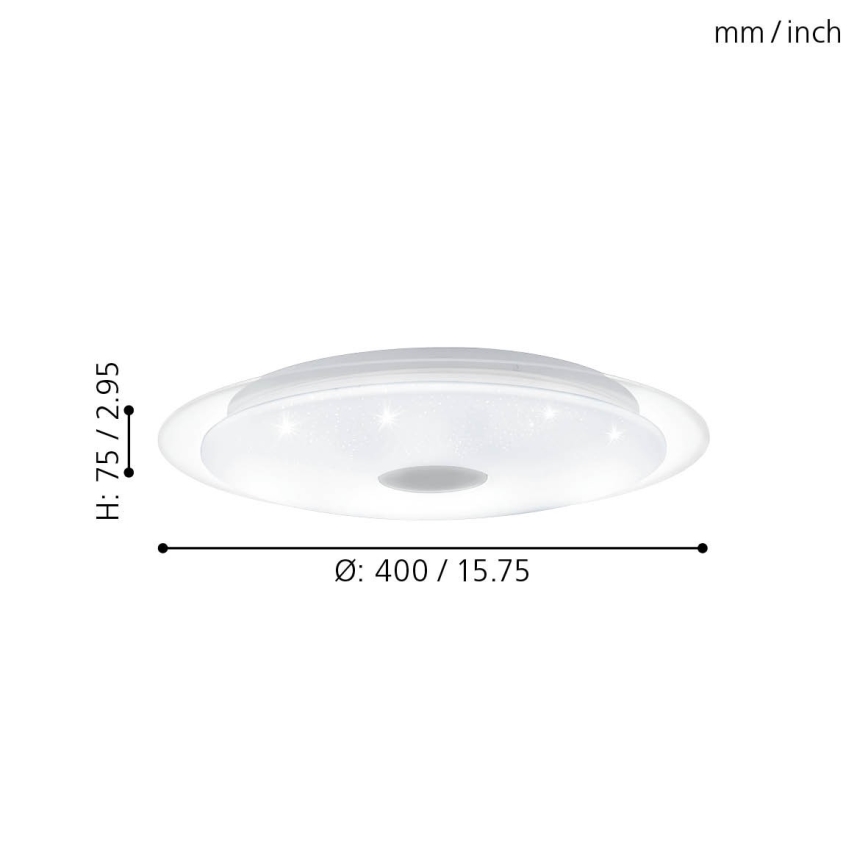 Eglo - LED Dimmable ceiling light LED/24W/230V + remote control