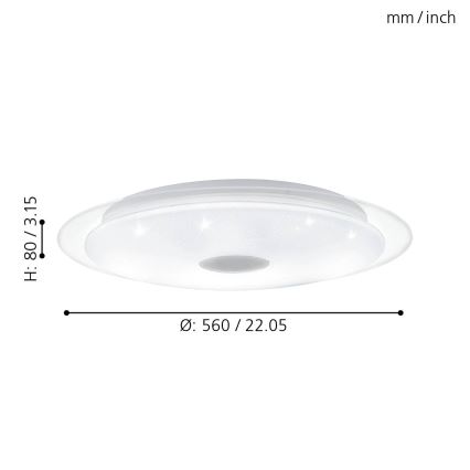 Eglo - LED Dimmable ceiling light LED/36W/230V + remote control