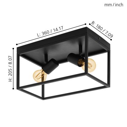 Eglo - Ceiling light 2xE27/40W/230V