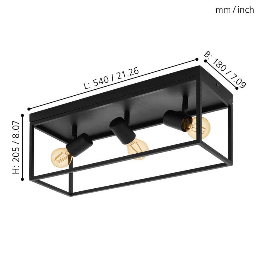 Eglo - Ceiling light 3xE27/40W/230V